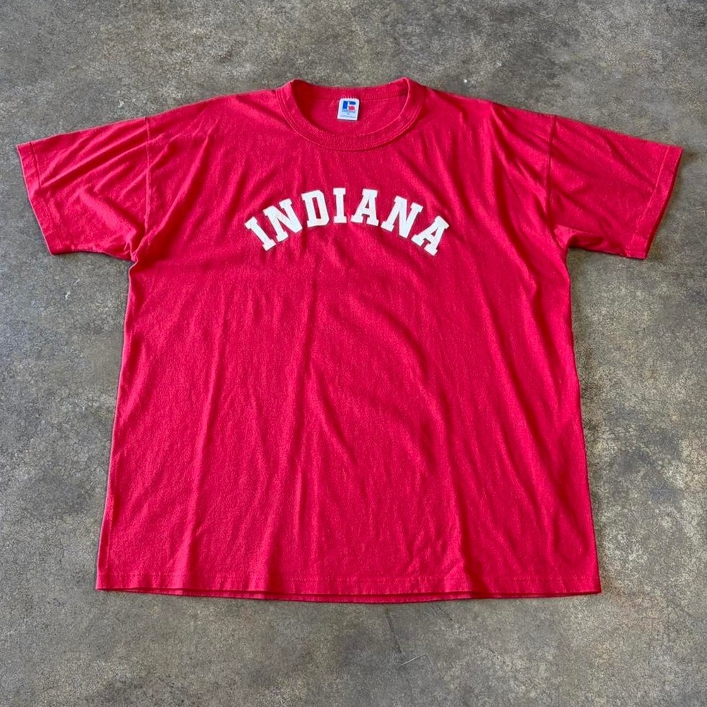 90s russell iu hoosier ringer tee